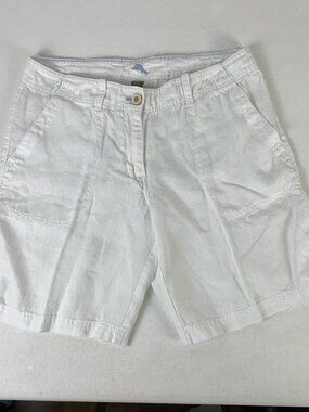 Tommy Bahama Relaxed Fit White Linen Shorts - Perfect Summer Beachwear Size 6